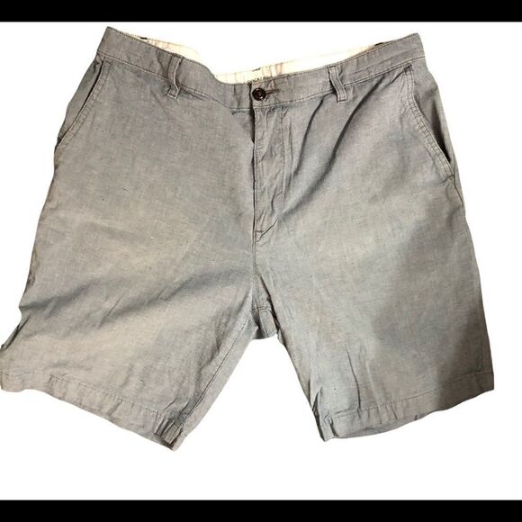Dockers mens blue chambray flat front shorts chinos - Picture 1 of 8